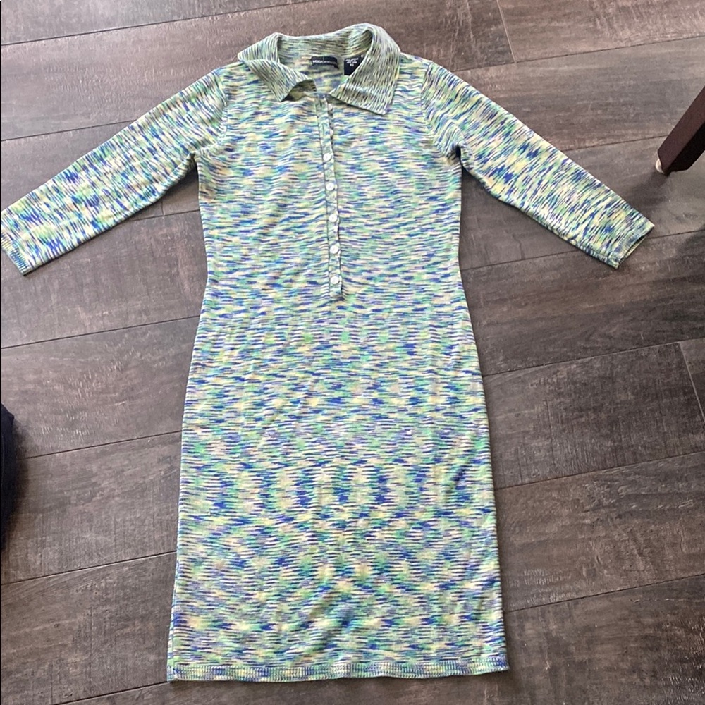 Multicolor Knit Dress Moda